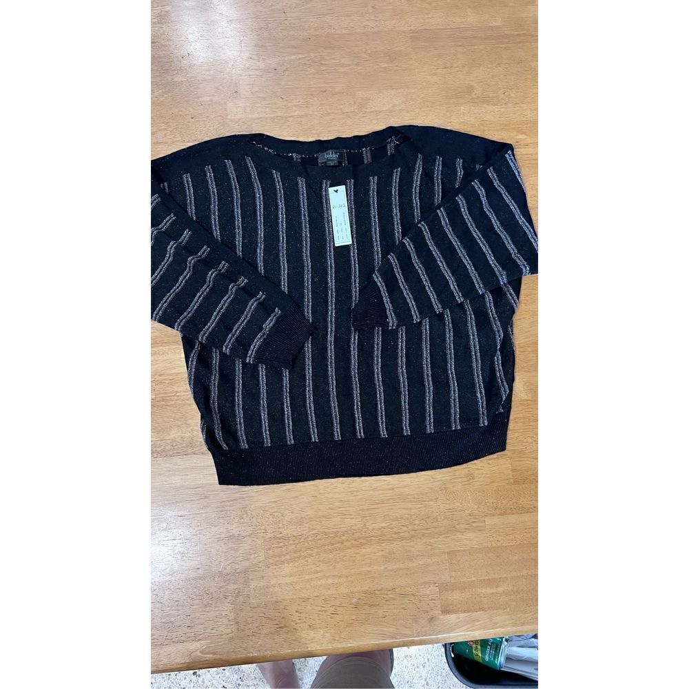 BELLDINI BLACK AND SILVER SPARKLE SWEATER WOMENS SZ 2X P1-262
